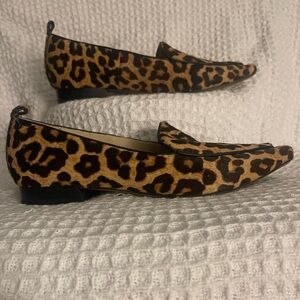 Franco Sarto Studio Leopard Print Calf Hair Leather Loafers